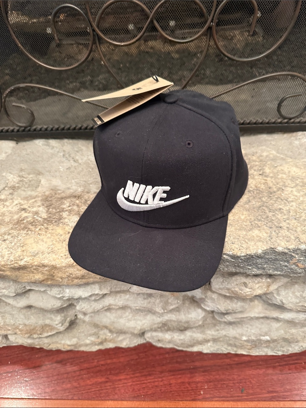 Nike Black Cap with White Embroidered Swoosh